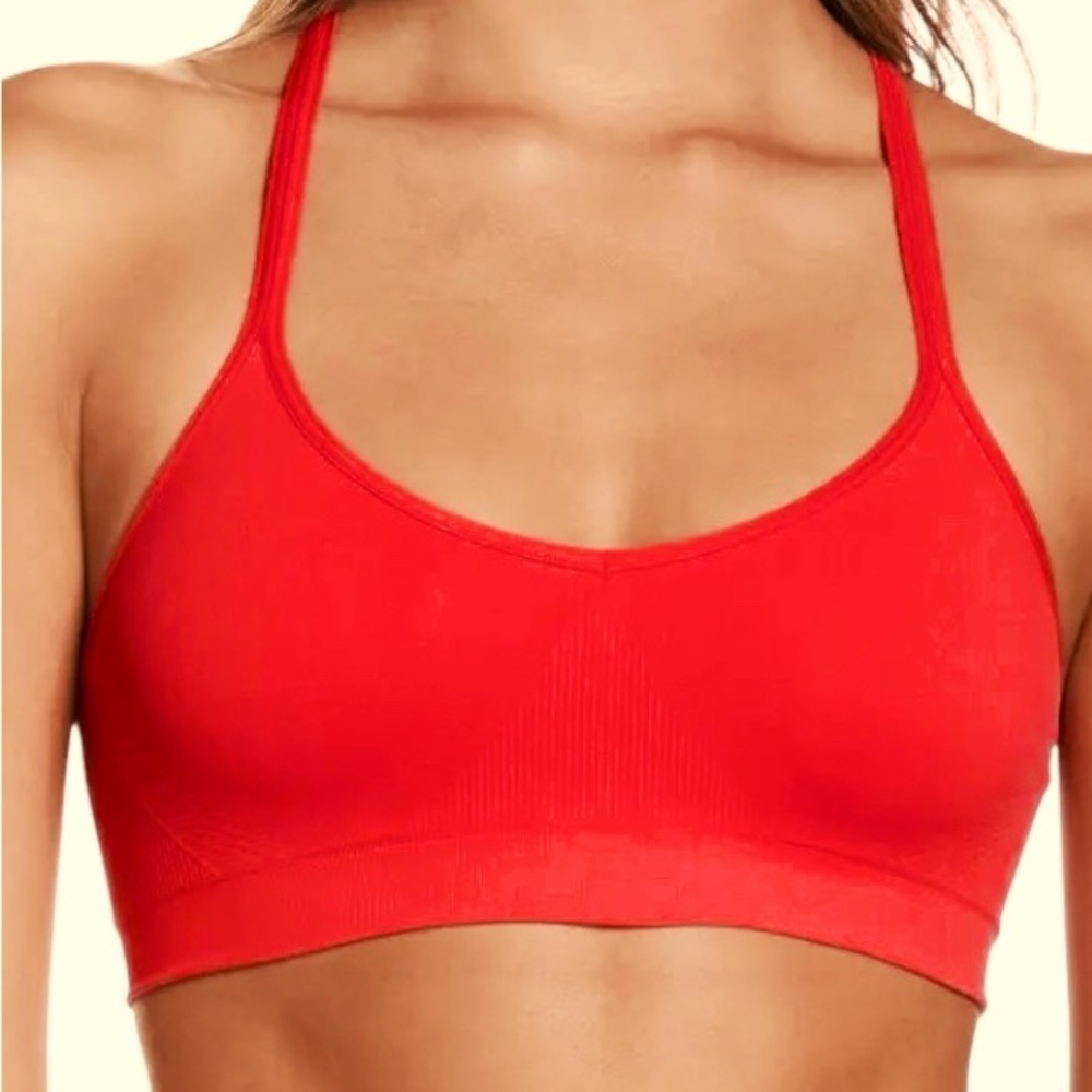Zella Red Strappy Sports Bra w/ Lined Cups size women’s medium - Nordstrom